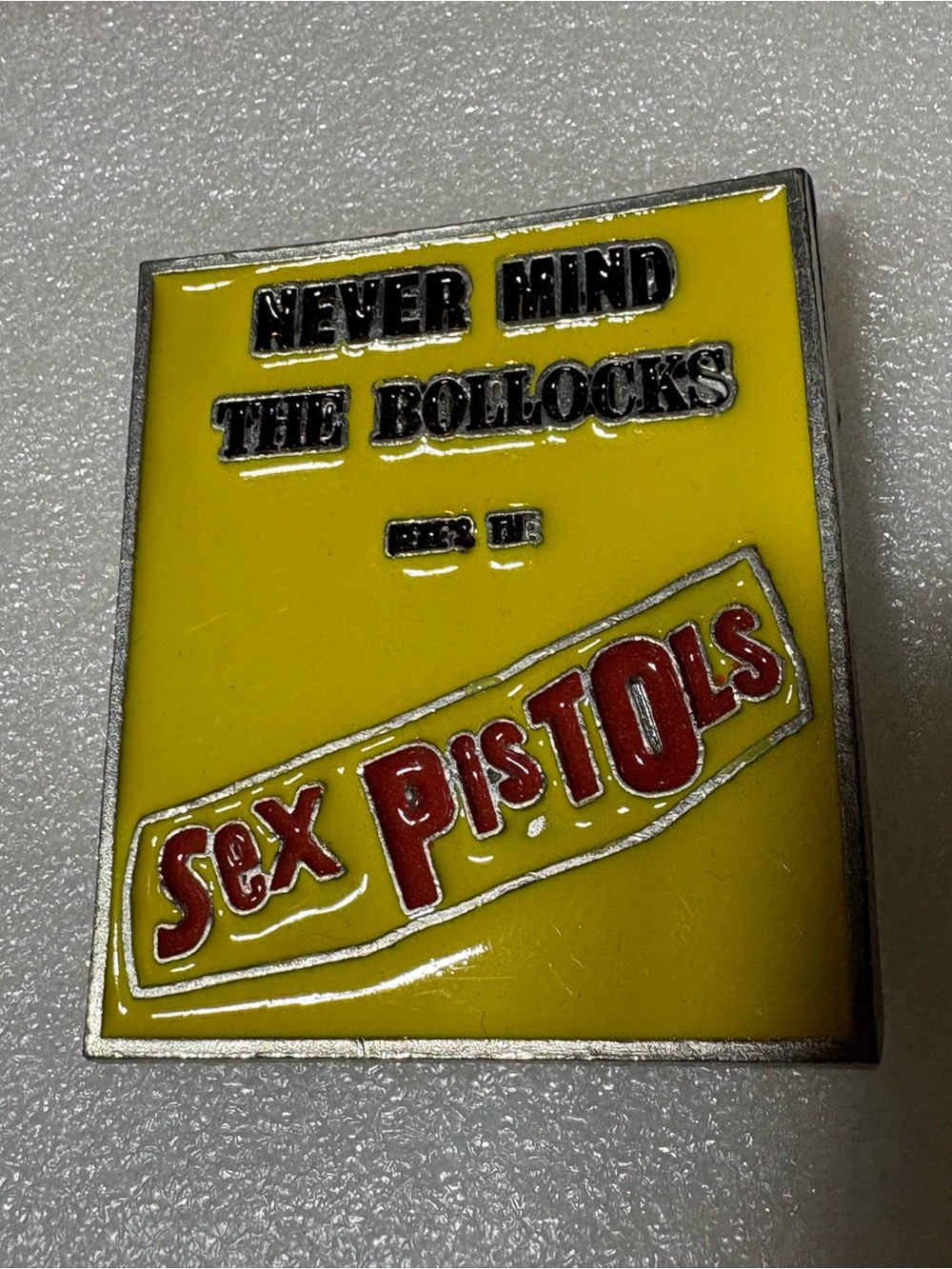 Sex Pistols Never Mind The Bollocks Yellow Enamel  Belt Buckle